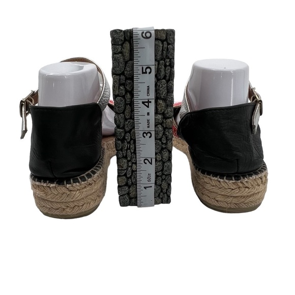 Toni Pena Origens Red Black Peep Toe Espadrille Platform Sandals Size 41 Women's - Picture 8 of 9